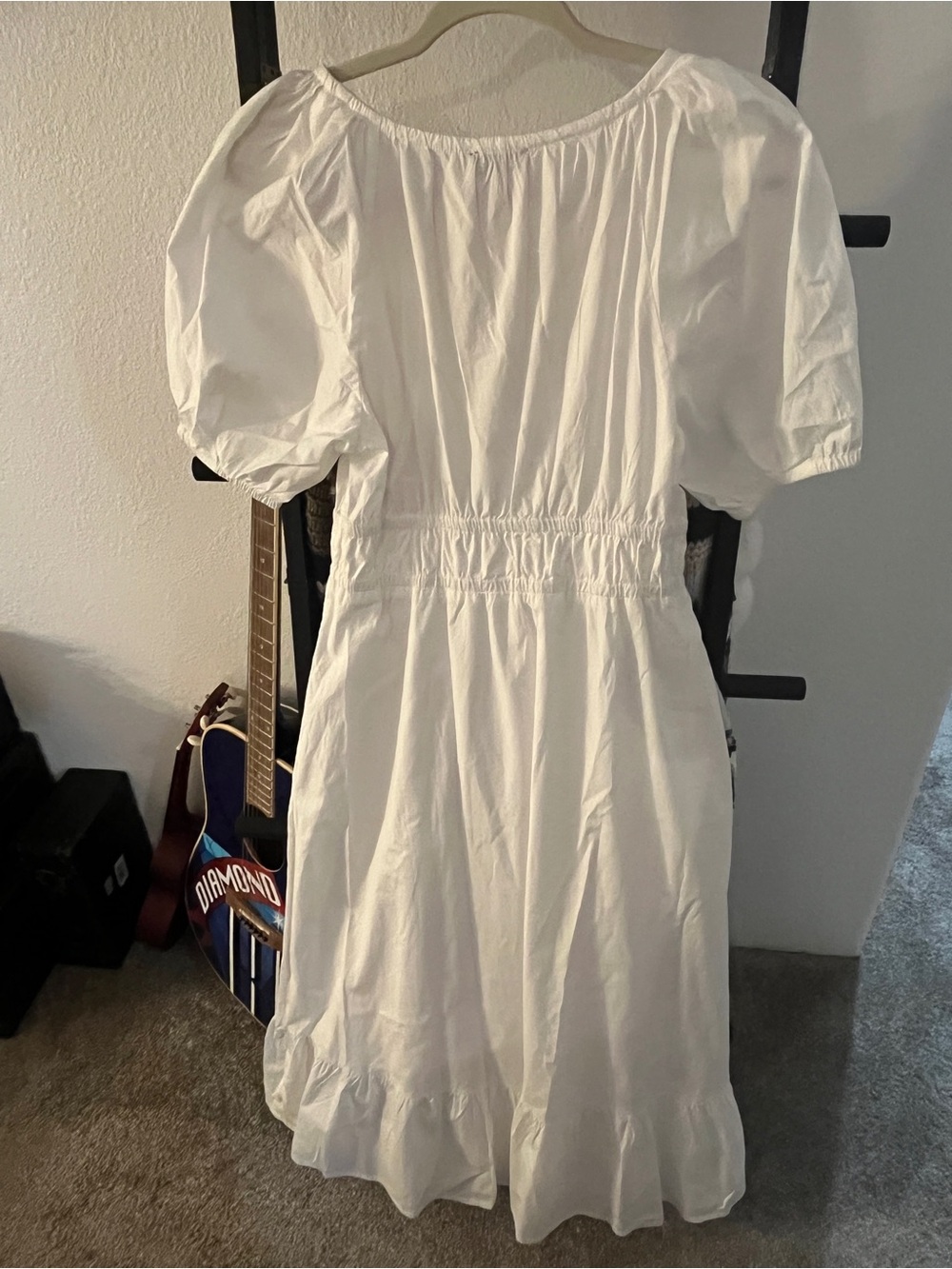 Vineyard Vines White V-Neck Puff Sleeve Maxi Dress - Picture 6 of 8